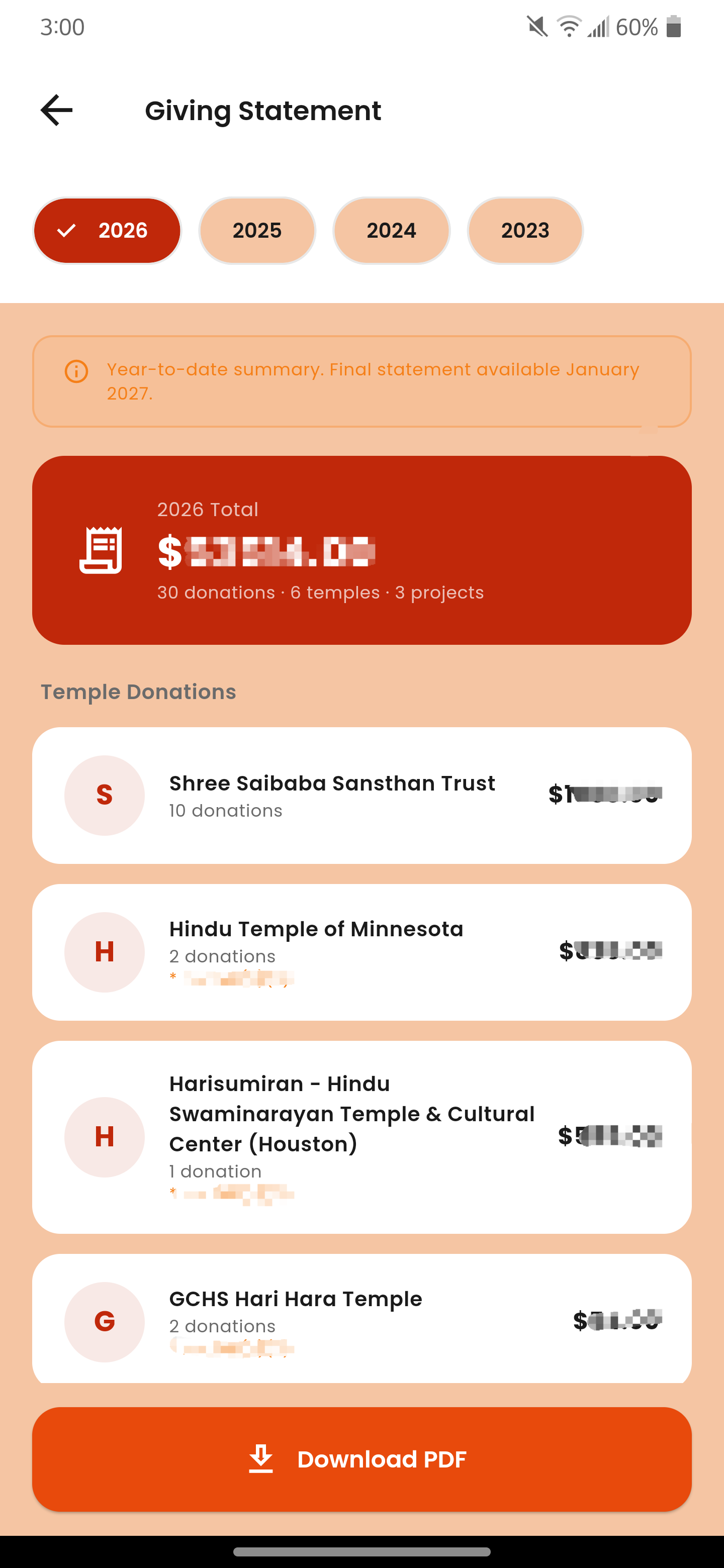 Donations and projects